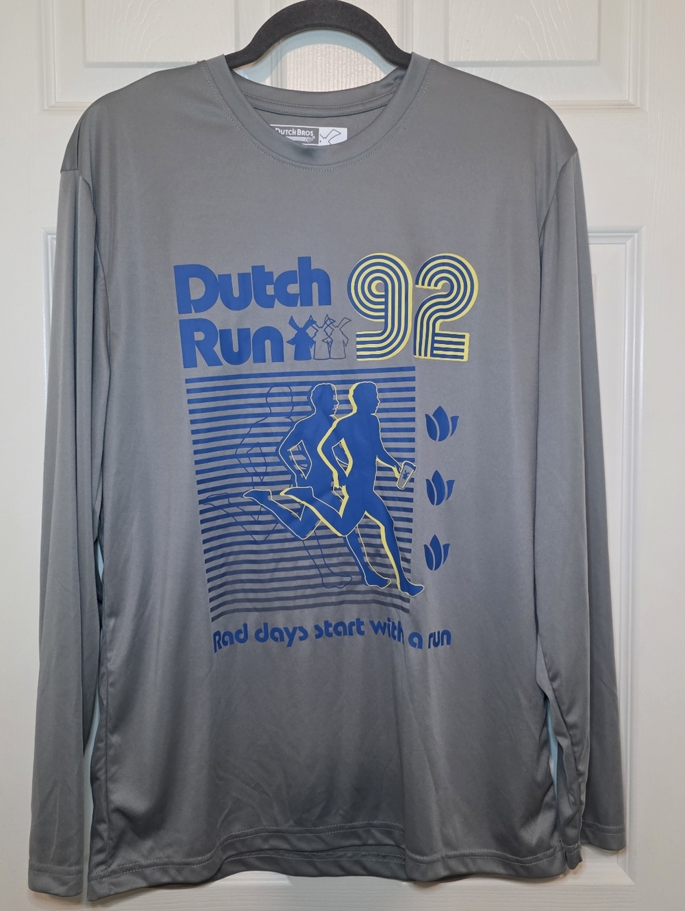 Dutch Bros Dutch Run 92 Long Sleeve Shirt Gray Mens Sz M